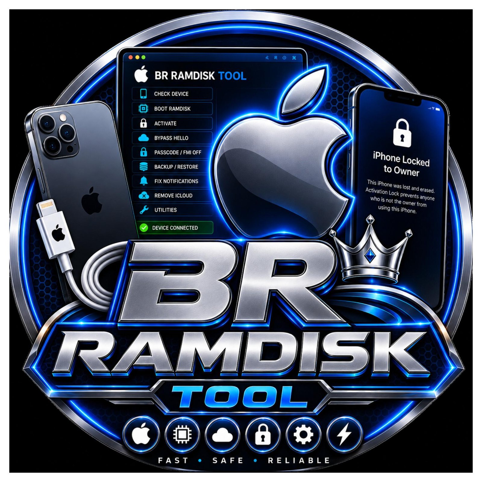 BR RAMDISK TOOL Bypass Hello Screen iPhone 6S to 17 Pro Max - NO SIGNAL